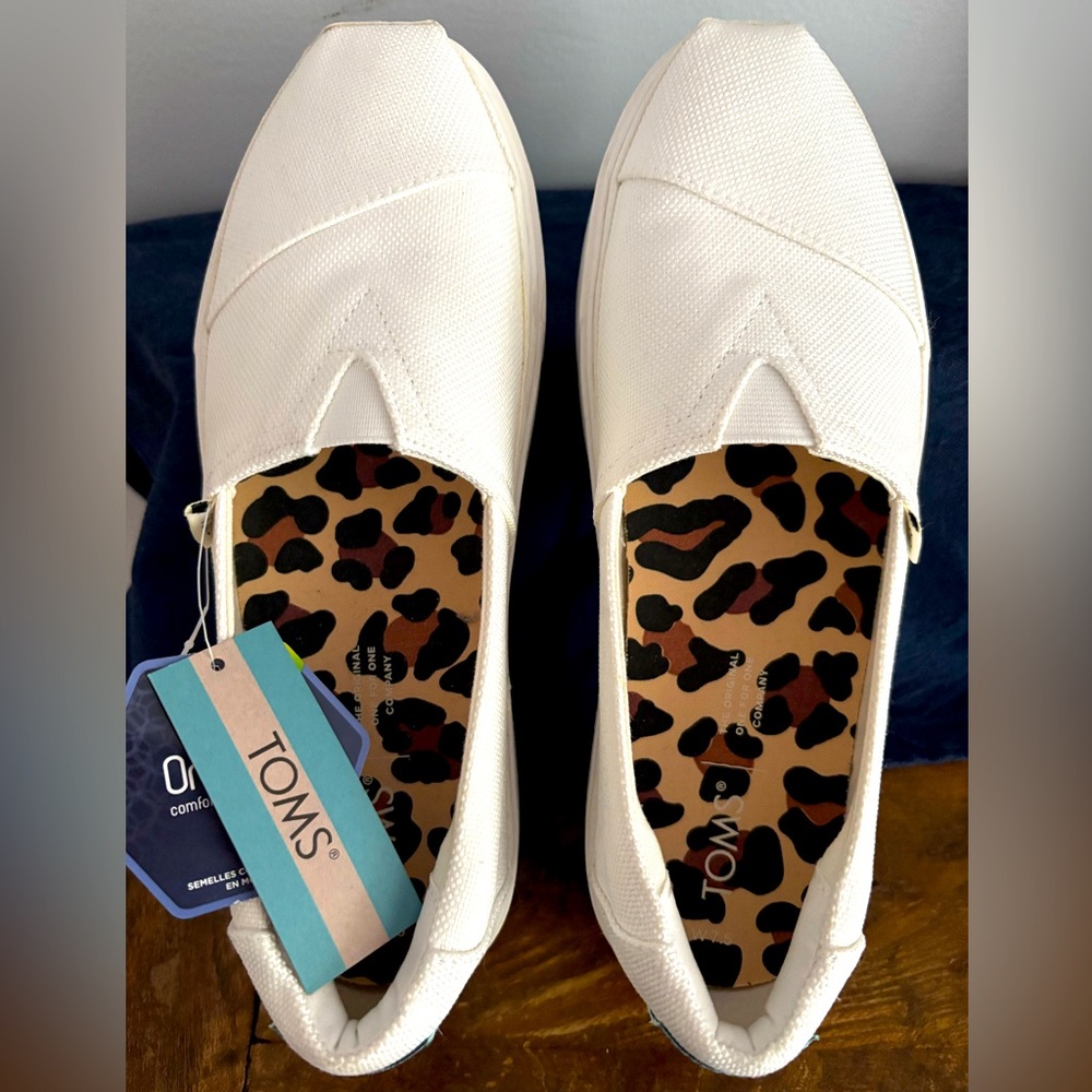 TOMS Women's White Slip-On Shoes